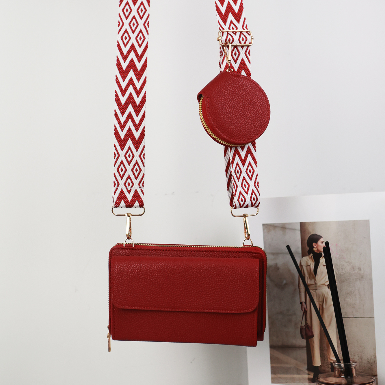 New Multi-Functional Large Capacity Mother-Daughter Simple Lychee Texture Women's Shoulder Crossbody Bag