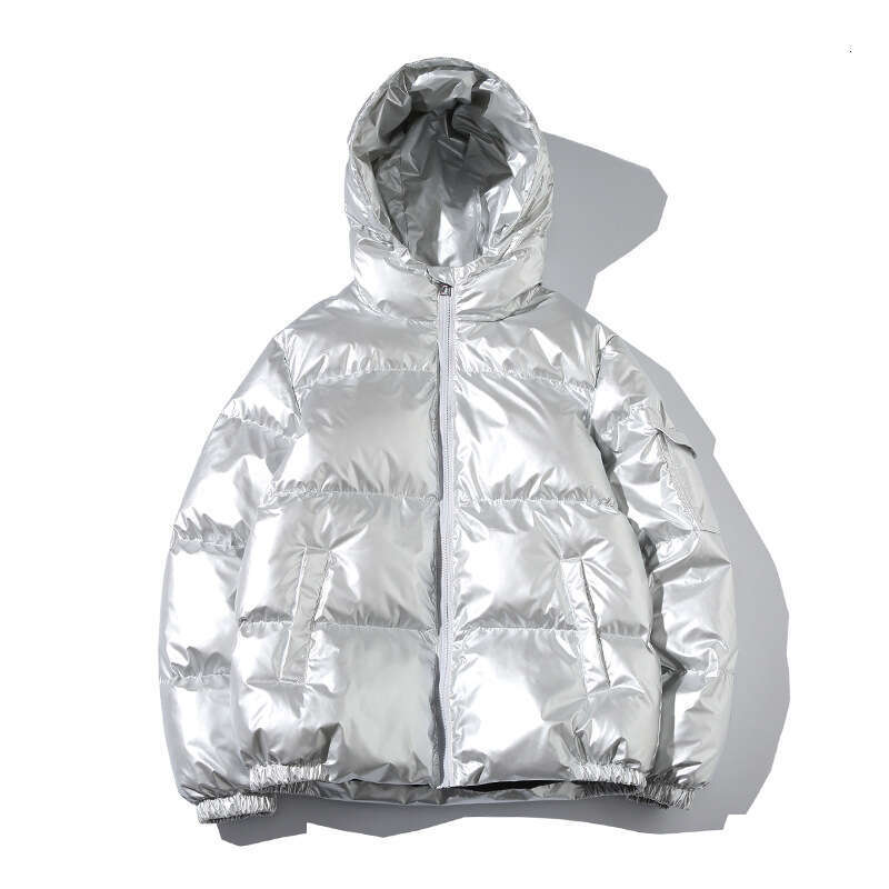 Men's Clothing Teenagers Short Large Size Hooded Trendy Loose Shiny Cotton padded Jacket for Men