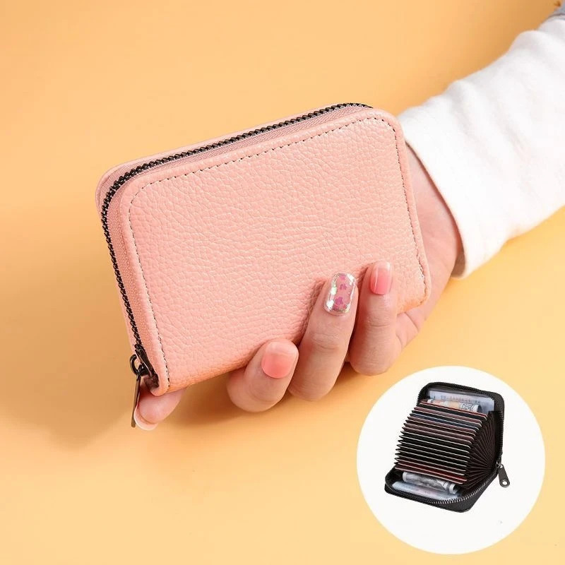 1PC Large Capacity Card Holder with 18 Card Slots and 2 Coin Pockets Accordion Style ID Driver License Wallet for Men and Women 250804