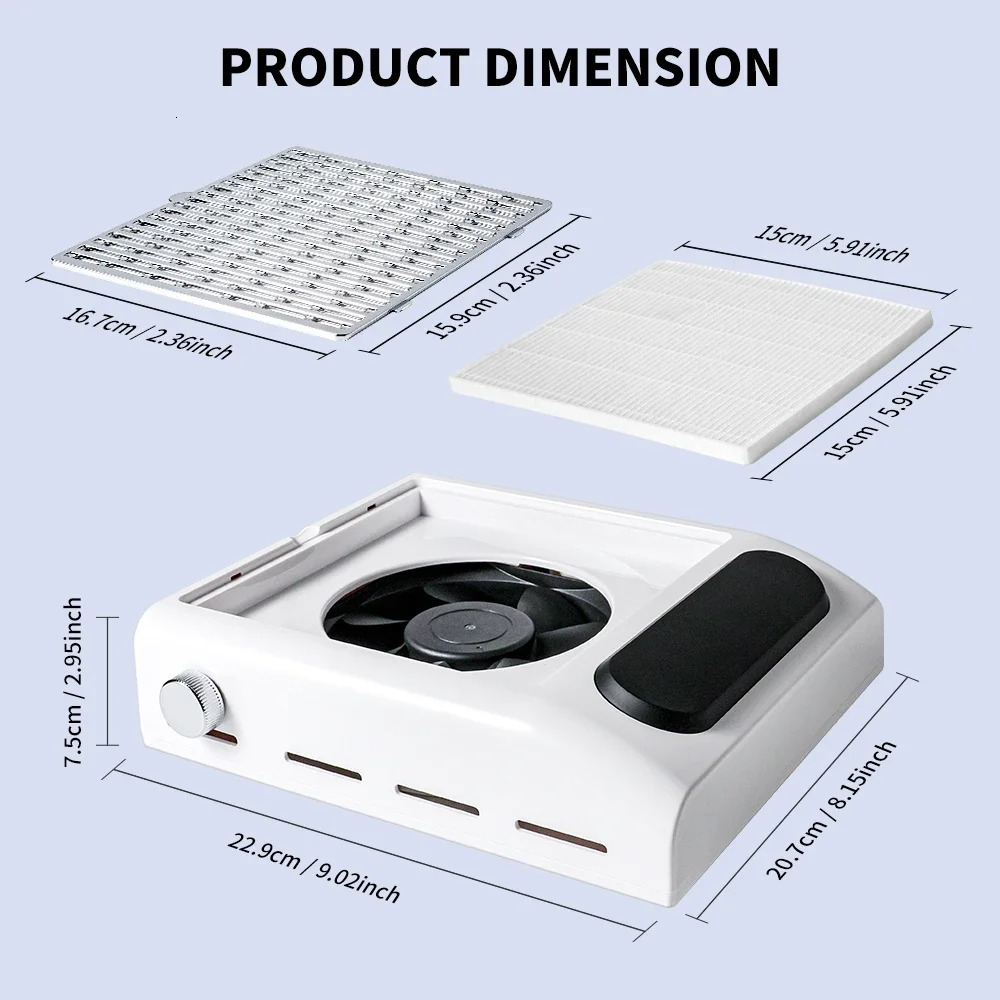 Powerful Nail Dust Collector Strong Suction Nail Vacuum Cleaner for Nails Acrylic Low Noise Professional Manicure Dust Collector 250729