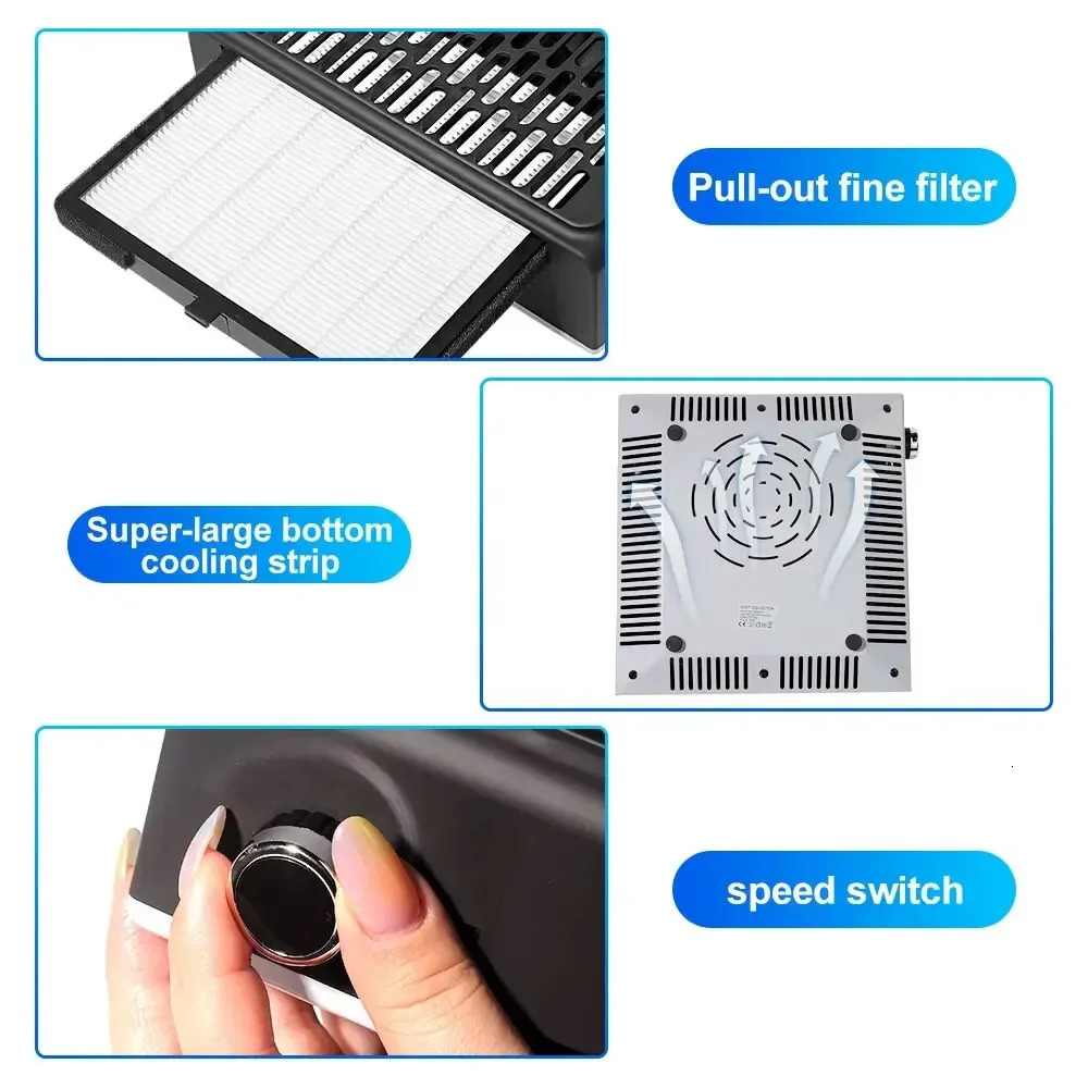 100W Powerful Nail Dust Collector Absorber for Manicure Low Noise Professional Nail Vacuum Cleaner Dust ctor for Acrylic 250729