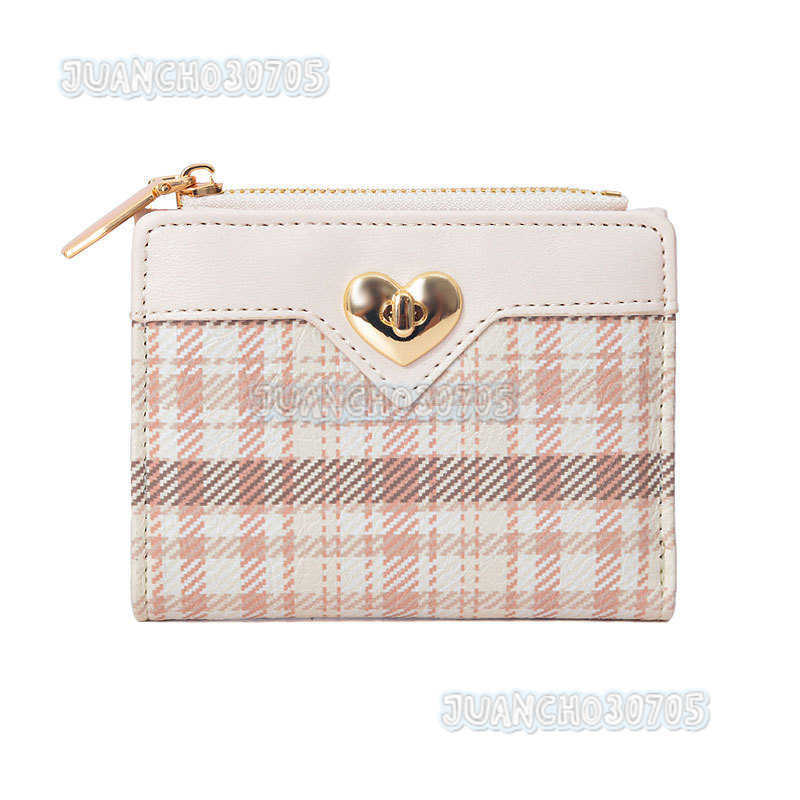 Simple Heart Large Capacity Womens Short Foldable New Zipper Coin Purse Multi-card Slots H250806