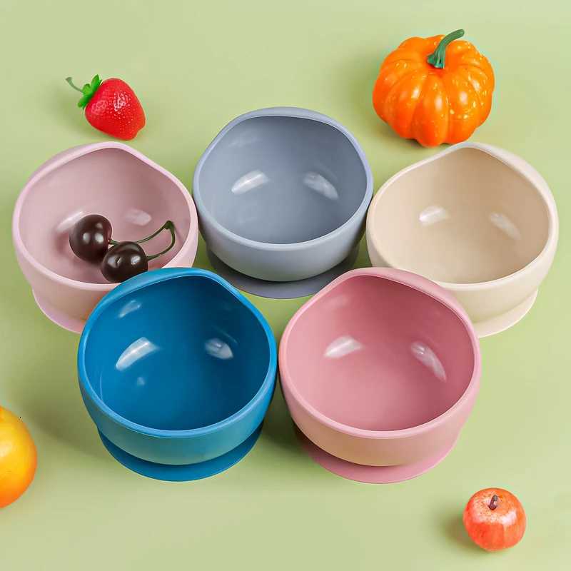 1PC Baby Silicone Bowl With Sucker Soft Material Baby Tableware Baby Food Storage Infant and Young Training Learning To Eat Bowl X250806