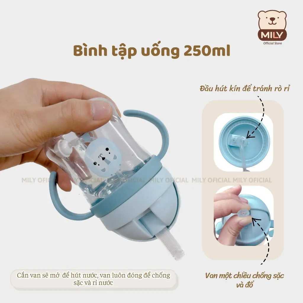 250ML Cartoon Childrens Straw Cup Baby Learning Drinking Cup Plastic Drinking Cup Anti-Choking Portable Kindergarten Water Cup X250806