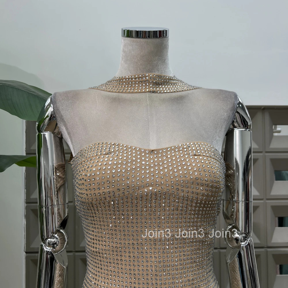 New Summer Sequined Backless Sexy Womens Mini Dress Elegant Shiny Robe Scarf Collar Sleeveless Tight Fitting Club Dresses