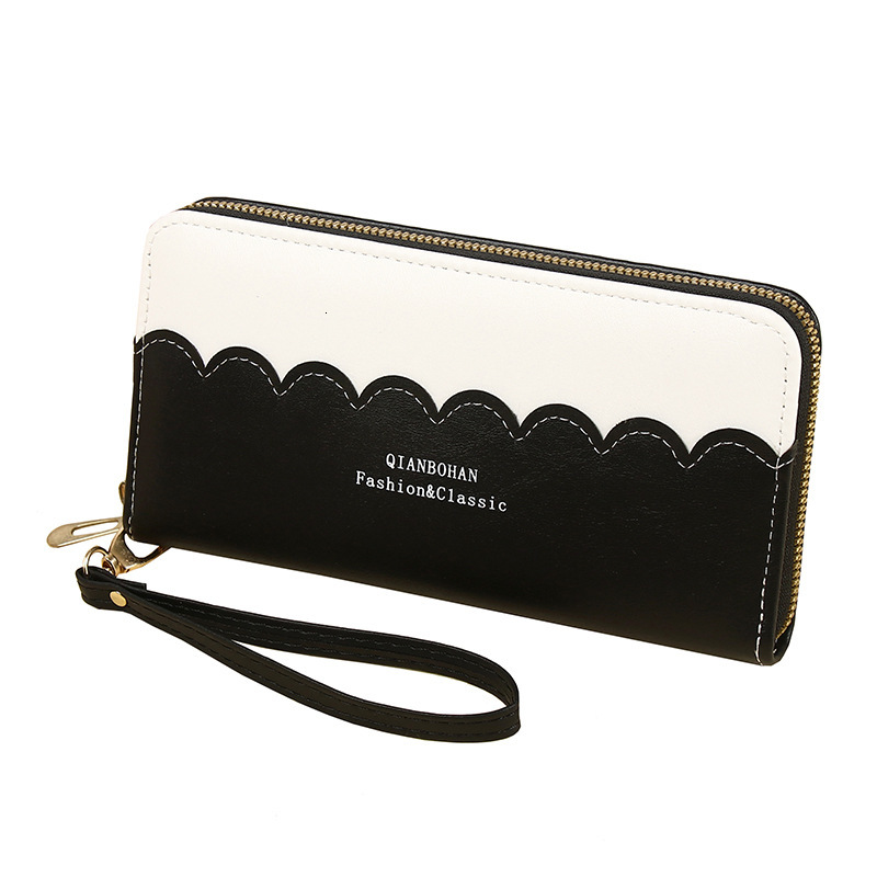 Korean Version New Women's Zipper Long Wallet Female Ins Japanese Trend Fresh Style Large Capacity Stitching Clutch