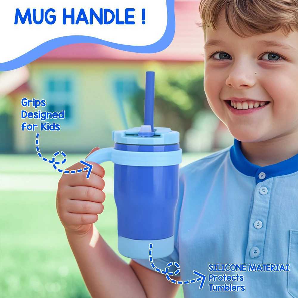 420ML Kids Insulated Tumbler With Straw Leak Proof Thermos Bottle With Handle Stainless Steel Travel Mug For Toddlers BPA Free X250806