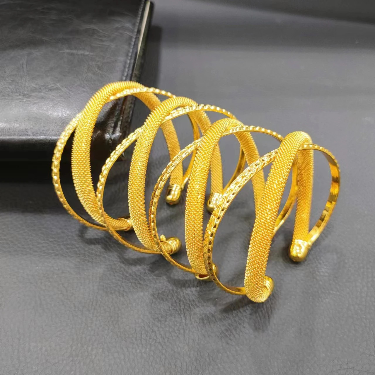 ANIID Dubai Gold Color Bangles For Women 24K Gold Plated Indian African Cuff Bracelets Charm Wedding Ethiopian Jewelry 250805