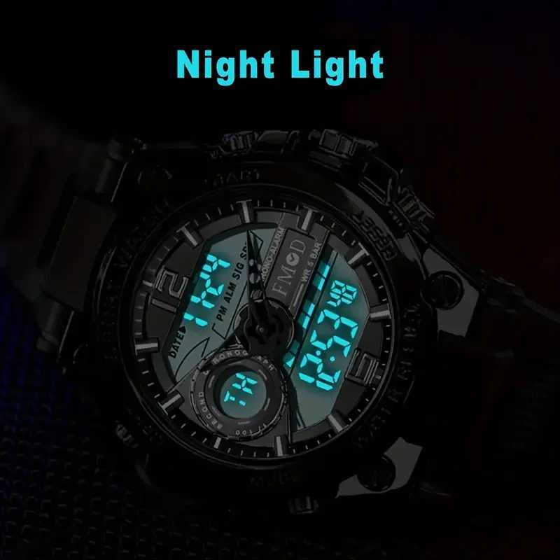 Digital Men Steel Military Wrist LED Quartz Clock Sport Male Big es Men Watches W250806