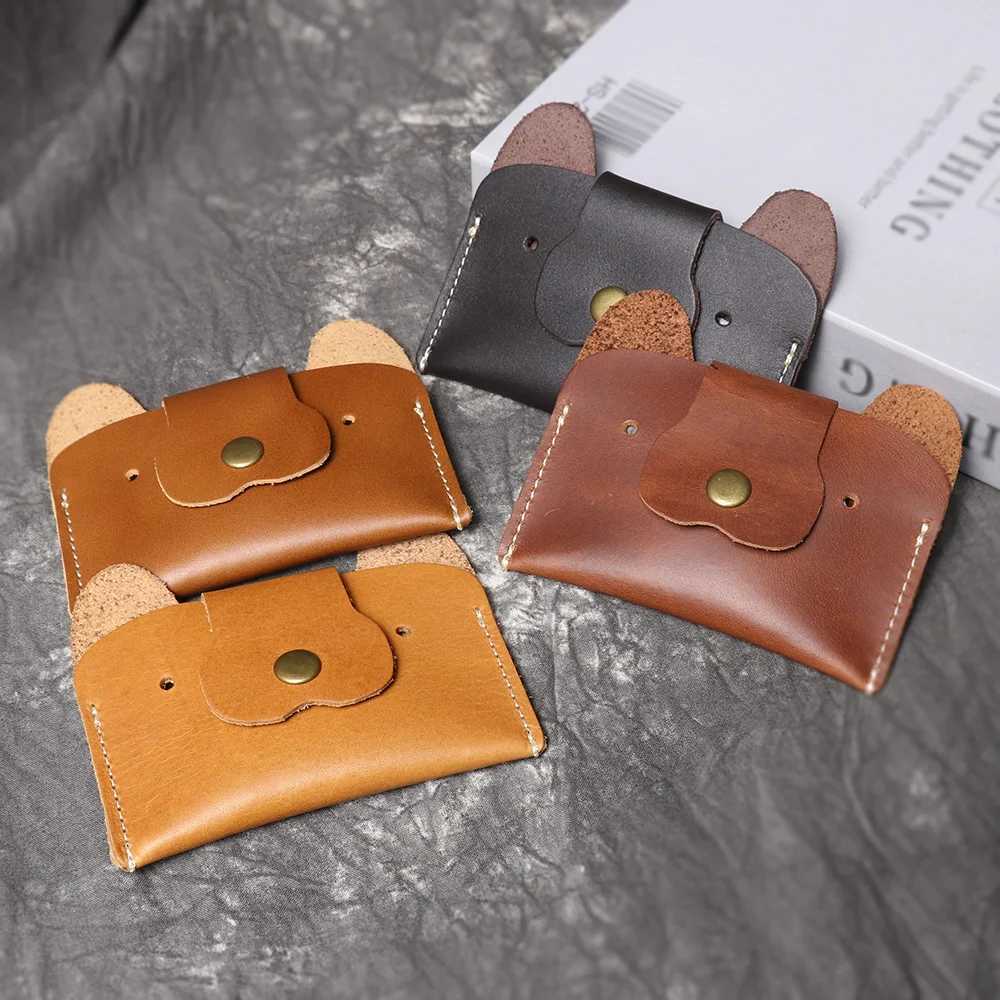 LUOKIR Creative Leather Cartoon Puppy Small Amount of Cash Bag Top Layer Cowhide ID Card Holder Cute Small Card Bag XJ250806