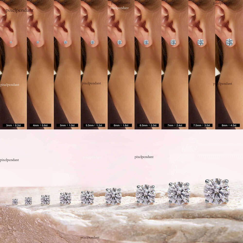 pass dia tester VVS1 moissanite designer for women men making of sterling sier stud earrings screw back earring jewelry woman valentines day gift