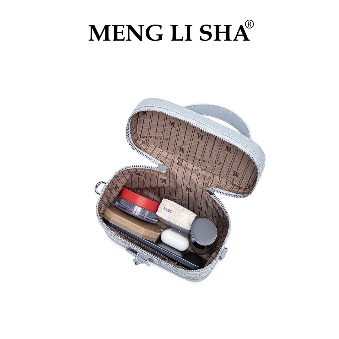 2025 MENG LI SHA Summer New Niche High-End Texture Embroidered Tote Box Bag Women's Commuter Versatile One-Shoulder Crossbody Bag