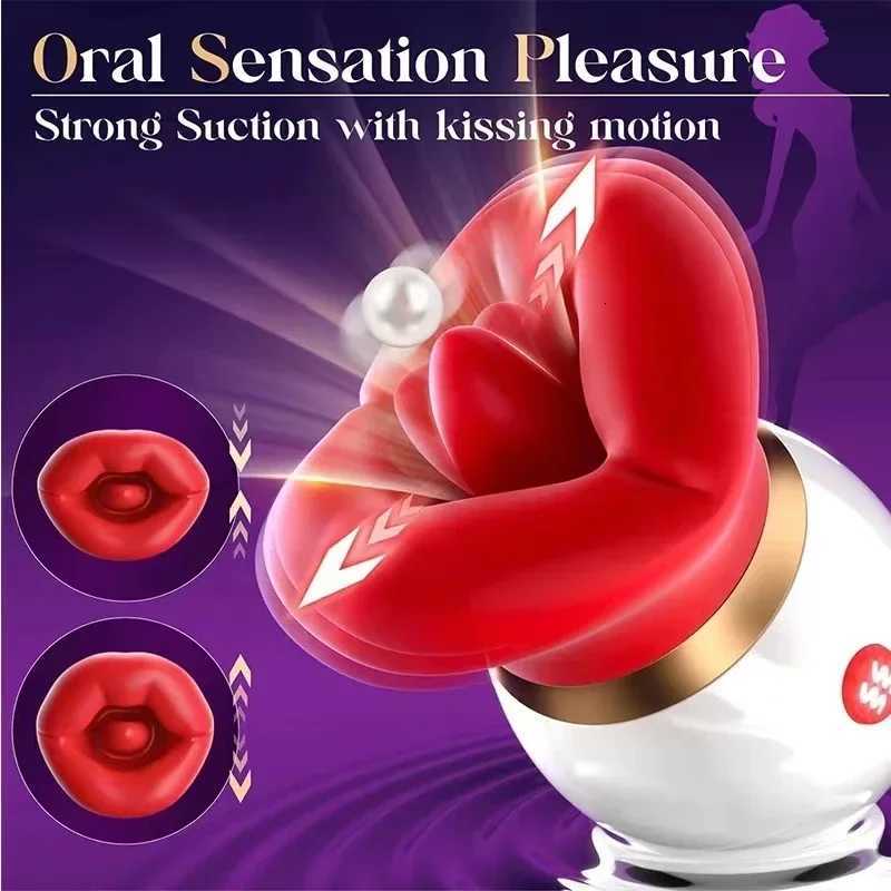 3 in 1 Mouth Sucking Vibrator for Women Rose Tongue Licking Sucking Adult Sex Toys Anal Clit Nipple Vibrators for Female Couples XJ250806