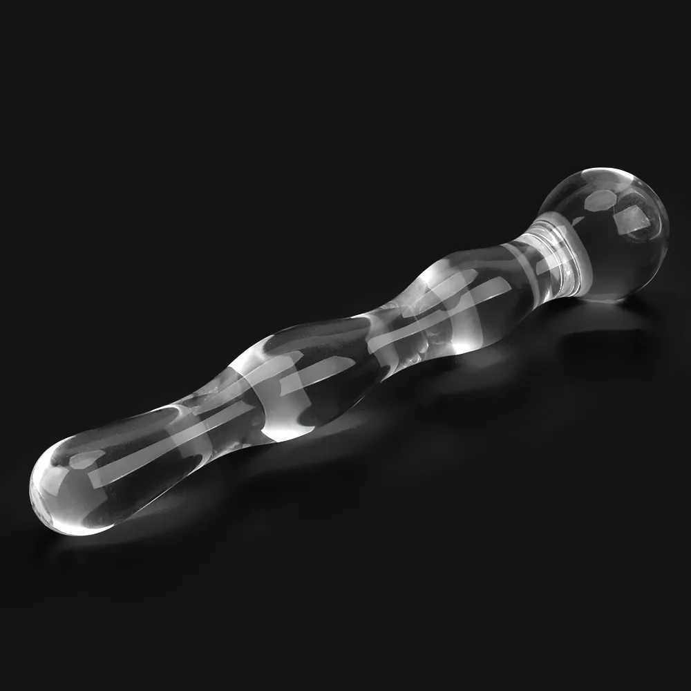 19cm Glass Butt Plug Anal Beads Dildos for Women Vaginal Men Prostate Massager Female Masturbator Sex Toys Adult Erotic Products XJ250806