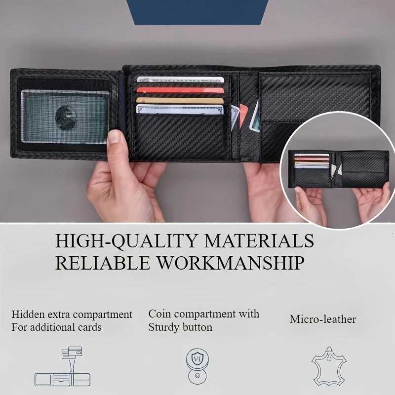 Wallet for Men - RFID Bifold Wallets with 9 s 1 ID Window Slim Minimalist Front Pocket Gift For MenXJ250806
