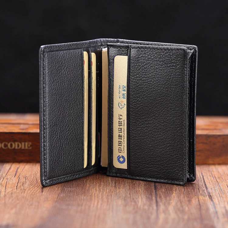 Luxury Fashion Genuine Leather Card Wallets Men Holders Women Card ID Holder Male Organizer Business Card Holder XJ250806