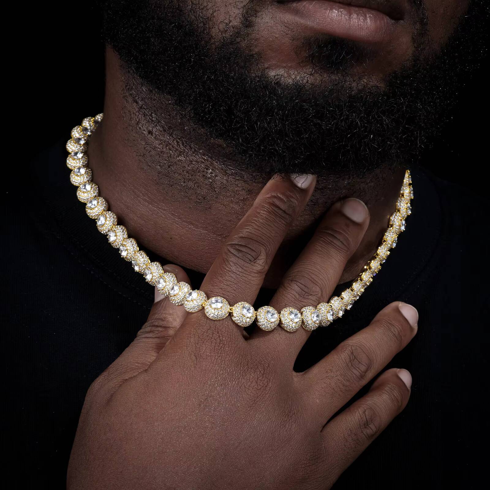 Fashion Hip Hop Jewelry 10mm 925 Sterling Silver Micro Paved VVS Moissanite Diamond Iced Out Halo Tennis Chain for Men