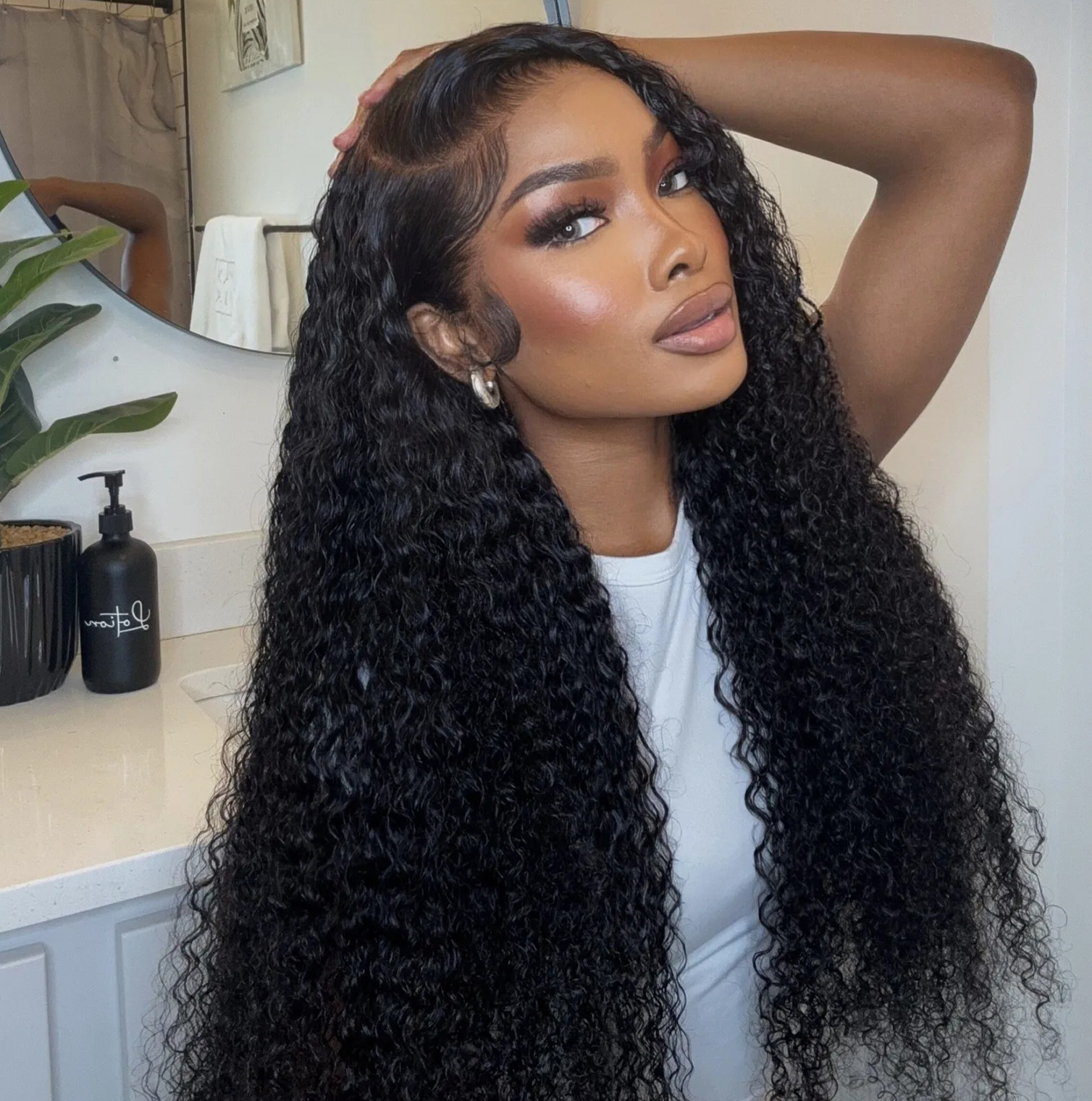 360 Full Lace water wave HD Lace Frontal Wig for Women 13x4 Front Deep Wave Curly Remy long Human Hair Dark Black Glueless Pre Plucked