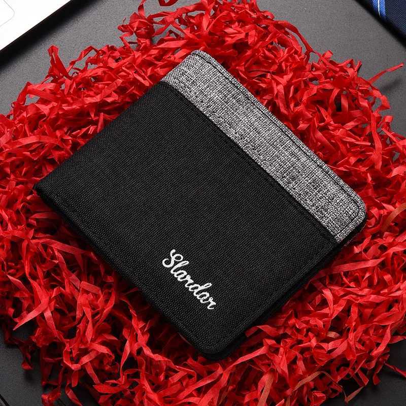 Mens Short Canvas Wallet Student Ultra-Thin Niche Wallet Simple and Can Hold Drivers License Mens WalletXJ250806