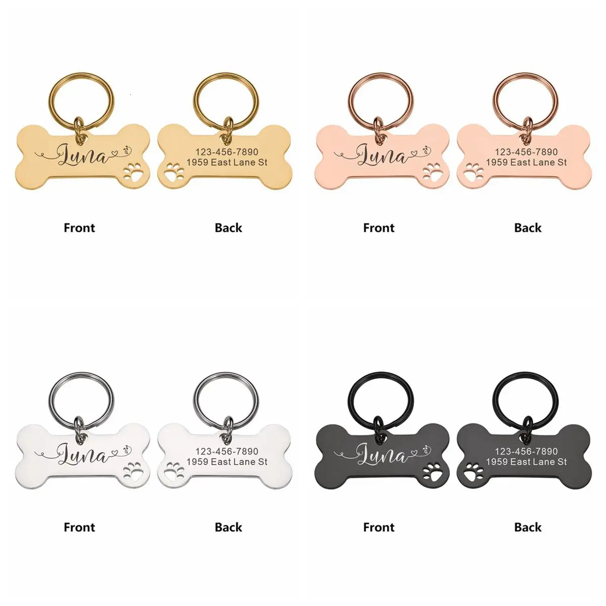 1pc Creative Custom Text The name of the love wavy line Personalized Dog Tags Customized Dog Collar With Name For Dog Tag Name 250805