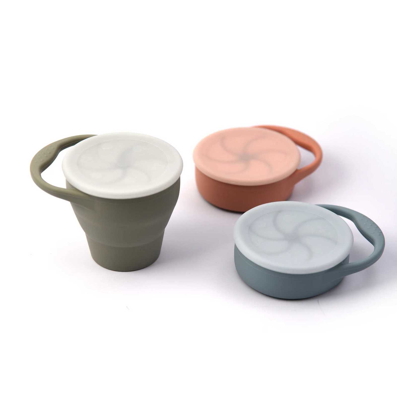 100% Food Safe Silicone Container Foldable Snack Cup Portable Food Cup With Lid X250806