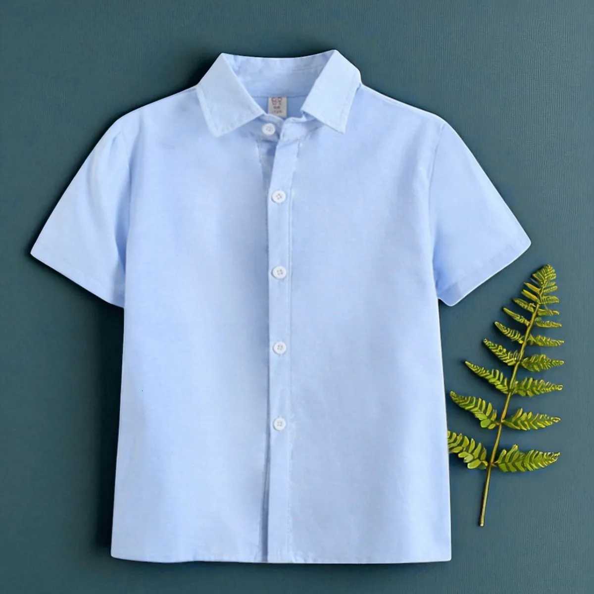 Girls Blue Shirts Long Sleeve Blouse Boys Tops Kids Costumes Children Clothing Back to School Uniform Blouse 6 8 10 12 13 Years X250806