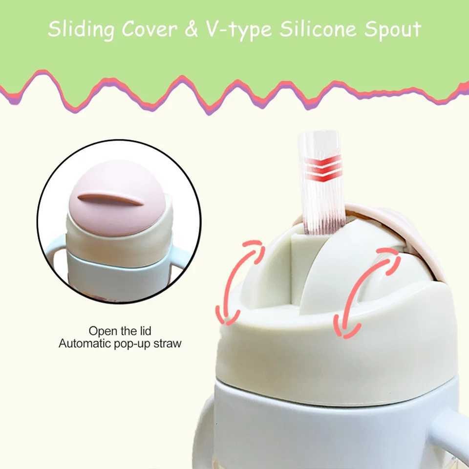 1Pc 280ml Kids Water Cup Leak-Proof With Lid Handle Thermal Insulation Anti-Scald Suitable for Children Over 1 Year Old X2508061