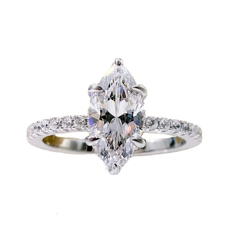 Hui Zhi Wing Jewelry New Silver Goddess Horse Eye High Carbon mond Ring Fashionable