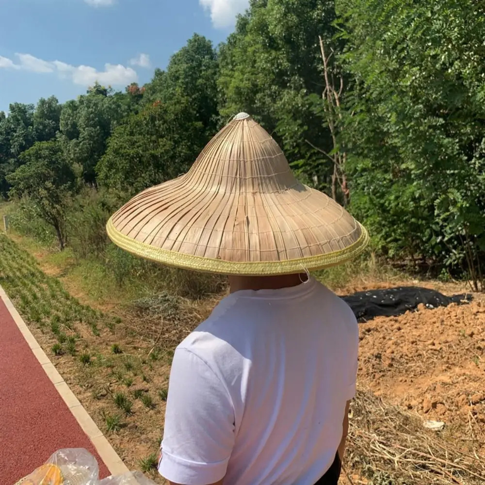 Straw Hat Summer Bamboo Skin Hat Sunscreen Adjustable Weaving Sunshading Hat Dance Hat Men Women Outdoor Fishing Hat 250805