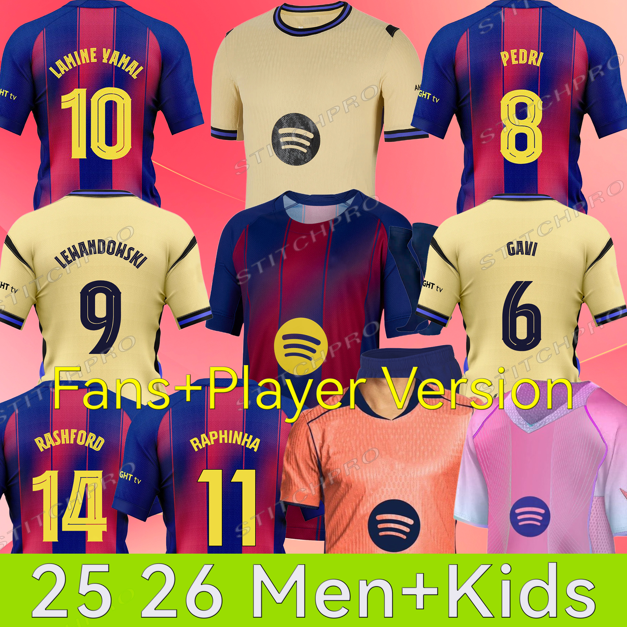 25 26 PEDRI GAVI soccer jerseyS LEWANDOWSKI FC FERRAN camiseta de futbol LAMINE YAMAL CUBASI 2024 2025 football shirt anolecrab kits men kids sets 3XL 4XL