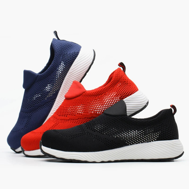 Steel Toe Anti-Puncture Mens Safety Shoes Summer Lightweight Breathable Work Safety Shoes Men Women Work Sneakers 250731