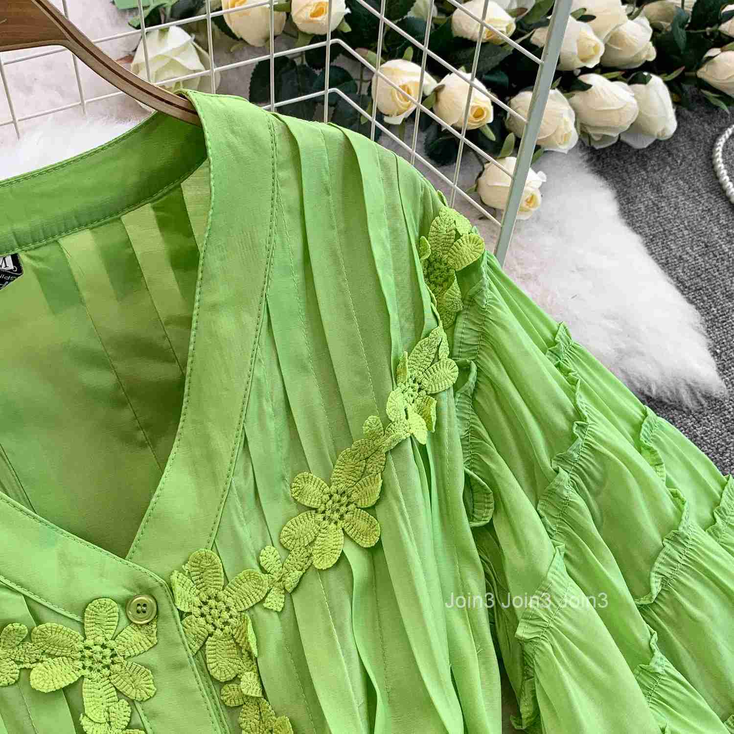 Vintage sexy short sleeve V-neck Spliced Dress Chic Summer Beach fairycore Vestidos Vacation women clothing