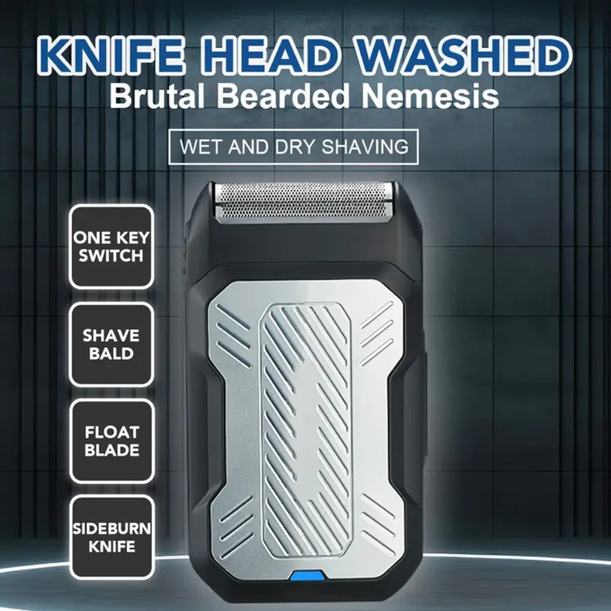 Man Beard Shaver Epilator Electric 3D Floating Hair Trimmer Chest Leg Hair Potable Razor LED Display Rechargeable Li-Battery 250805