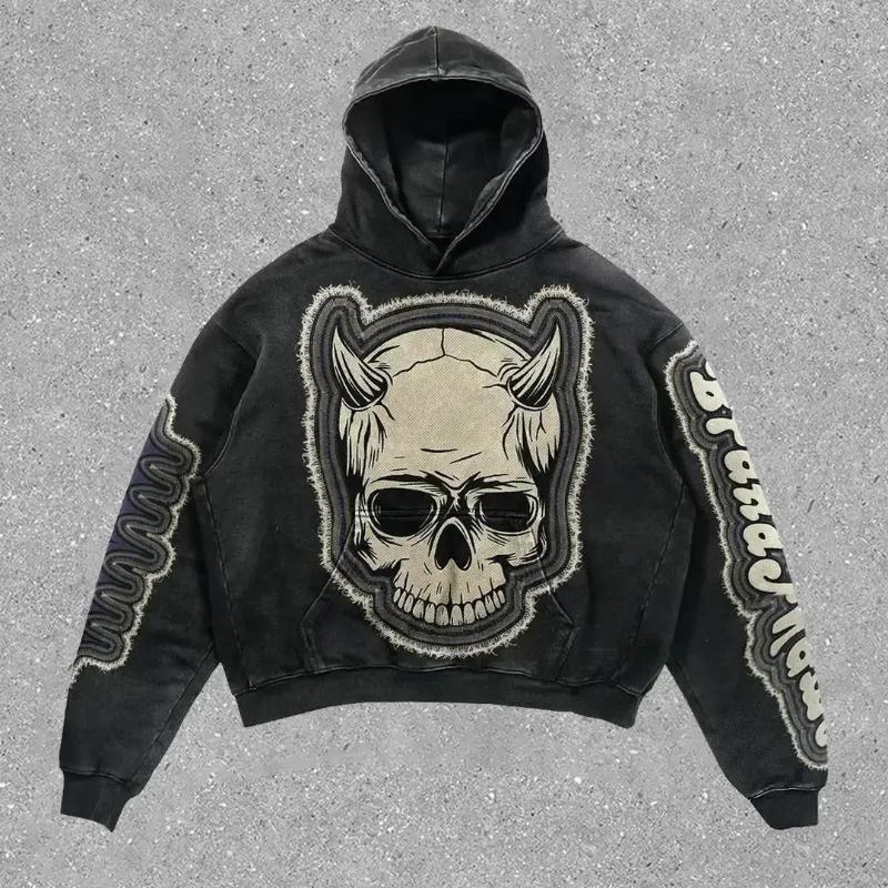 Men's Hoodies Harajuku Vintage Drolandmiller Gothic Women Goth Streetwear Tops Couples Sweatshirt Grunge Oversized Hoodie Clothes
