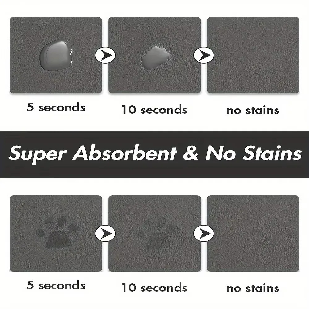 1Pcs Pet Solid Color Oval Mat Absorbent Food Pad Non-Slip Quick-dry Water Fountain Rug For Pet Dog Cat Home Room Supplies 250805