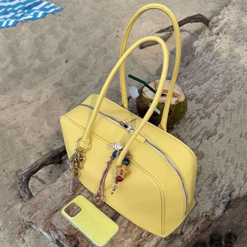 Designer Bag Tote bag Shoulder bag Yellow French Style Large Capacity For Women New Model Light Luxury Niche High End Feel Single Boston