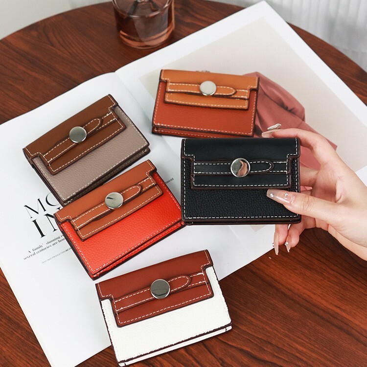 New Compact Internet Celebrity Coin Multi-Card Slot High-End Accordion Card Holder Women Wallet