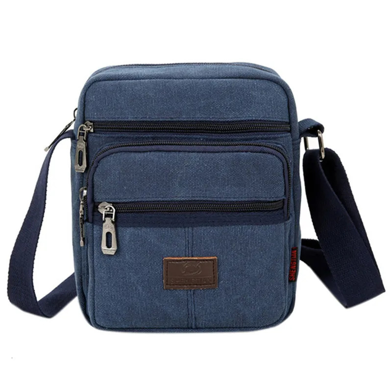Multifunctional mens Shoulder Bag Flap Solid Color Casual Messenger Canvas Fashion Zipper Retro Travel mens Shoulder Bag 250731