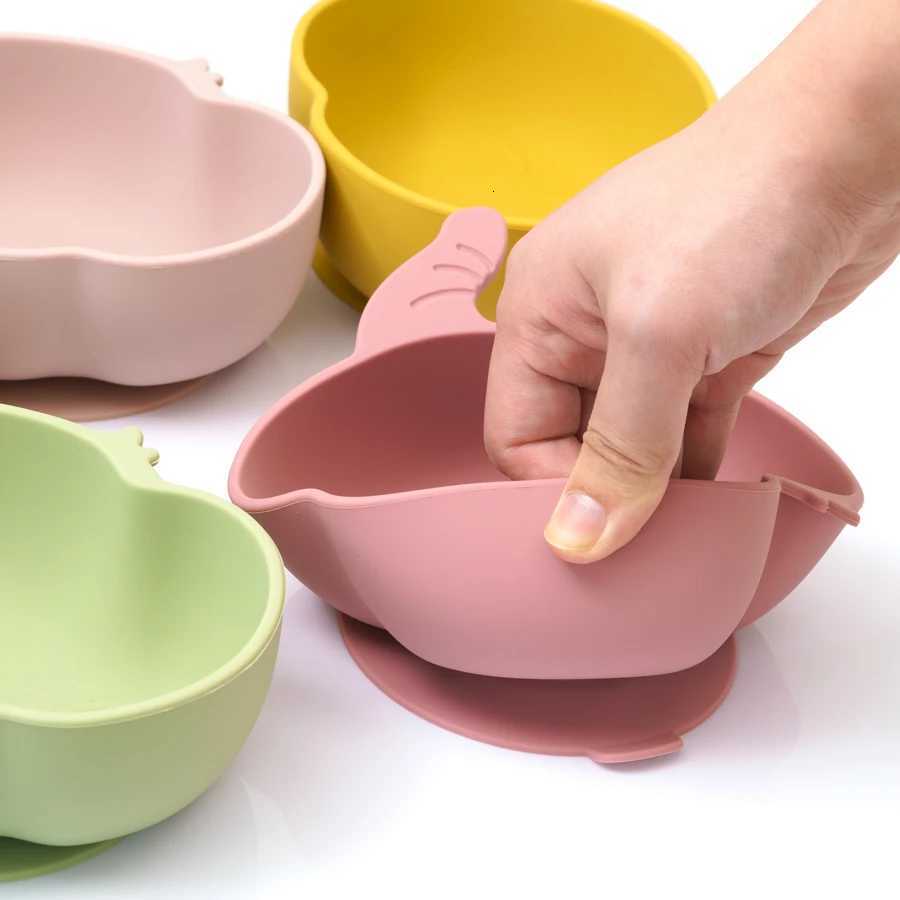 Baby Bowls Plates Silicone Suction Feeding Food Tableware BPA Free Non-Slip Cartoon Shape Baby Dishes Newborn Supplies X250806