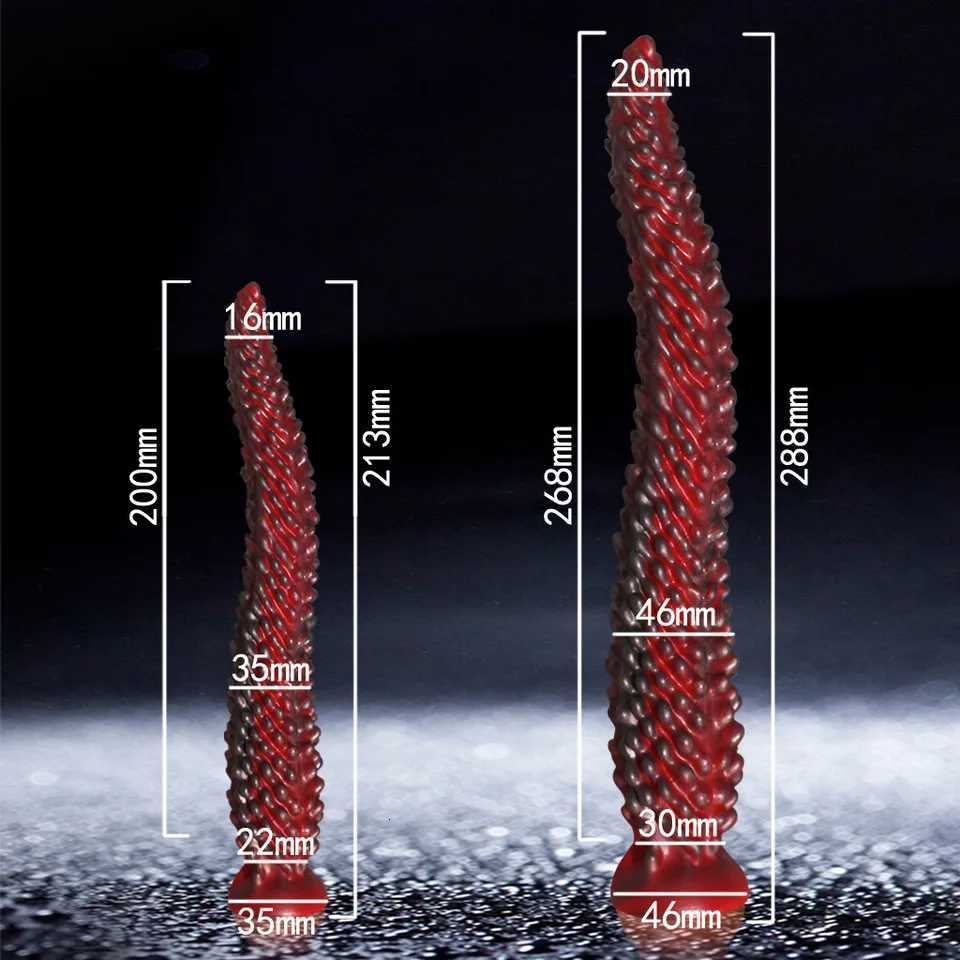 New Alien Tentacle Anal Plug Long Thick Dildo Spiral Silicone Large Butt Plug Suction Cup Anal Toy Dilator Adult Toy for Men and Women XJ250806