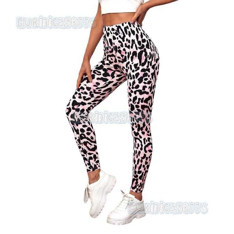 2025 New Leopard Print Womens Yoga Pants Outdoor Sports Shaping Tight Peach Hip Yoga Outfit Set H250806