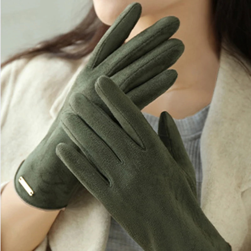 Womans Gloves Winter Warm Soft Comfortable Touch Screen Driving for Lady Convenient and practical Thick Fingered Gloves 250806