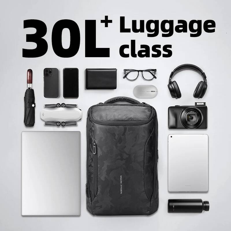 MARK RYDEN Business for Men, Waterproof High Tech Backpack with Sport Car Shape Design and USB Charging Port, Travel La high-quality