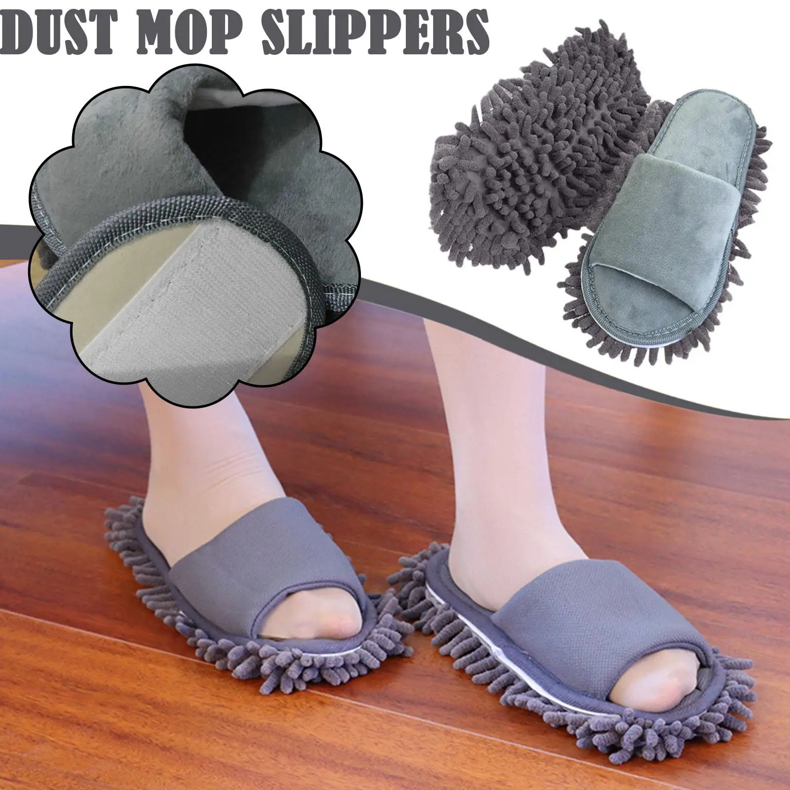 Lazy Mop Slippers Floor Dust Cleaning Slippers Shoes Clean Slippers Wipe The Floor Open-toed Lazy Wiping Slippers Mopping Shoes 250731