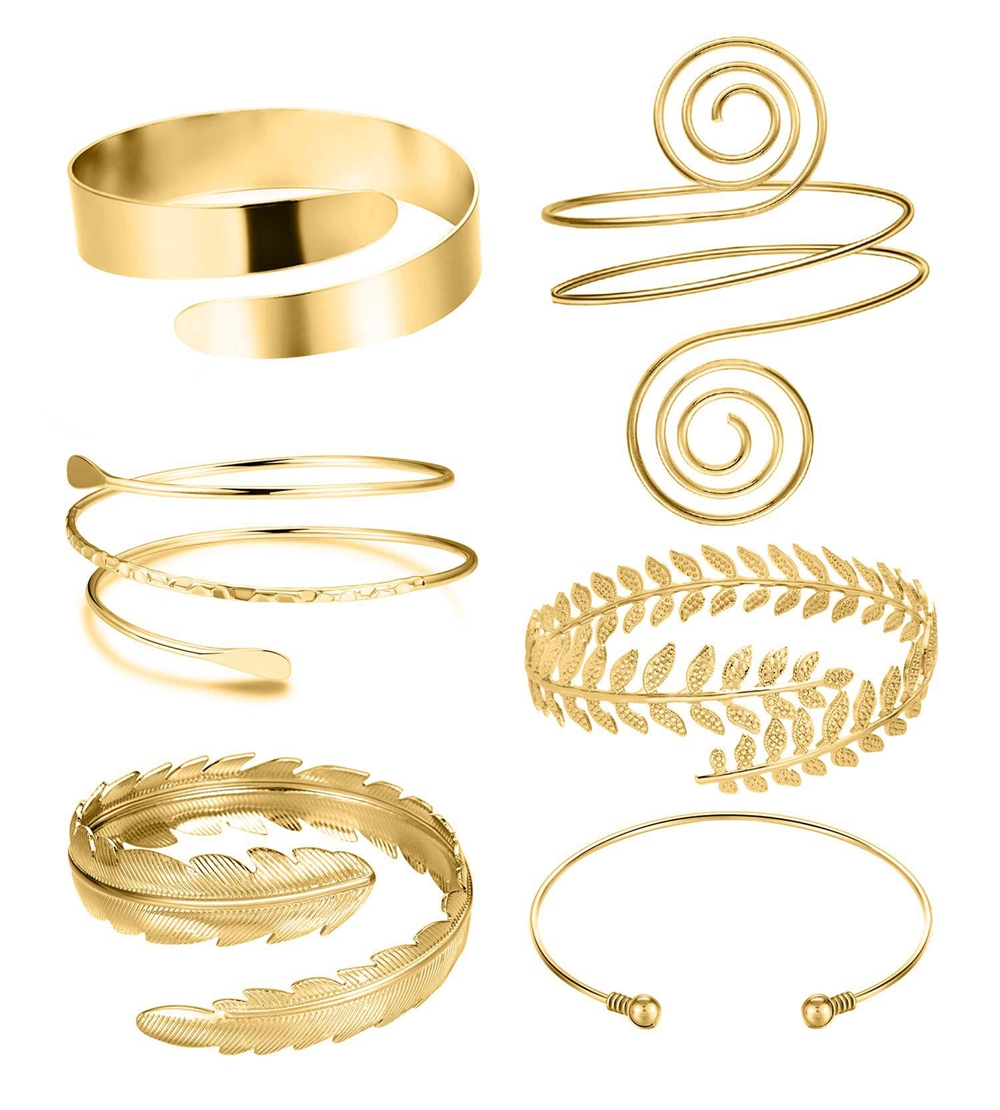Alloy Armband Swirl Upper Arm Cuff Bracelet Sets Egyptian Costume Acces for Women Girl Armlet Bangle Body Jewelry