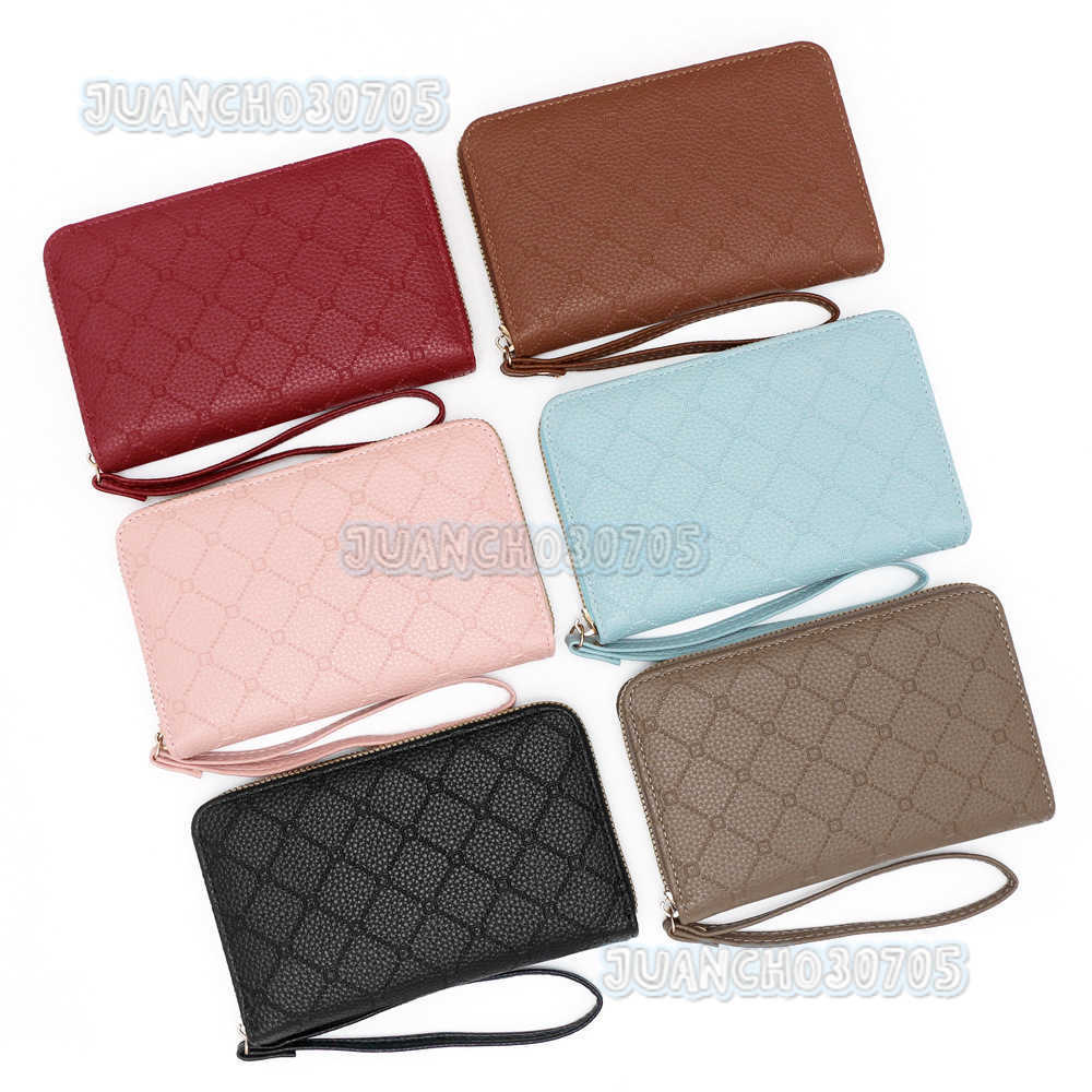 New Womens Coin Purse Style Simple Large Capacity Card Holder Zipper Clutch Phone Bag Drivers Document Bag H250806