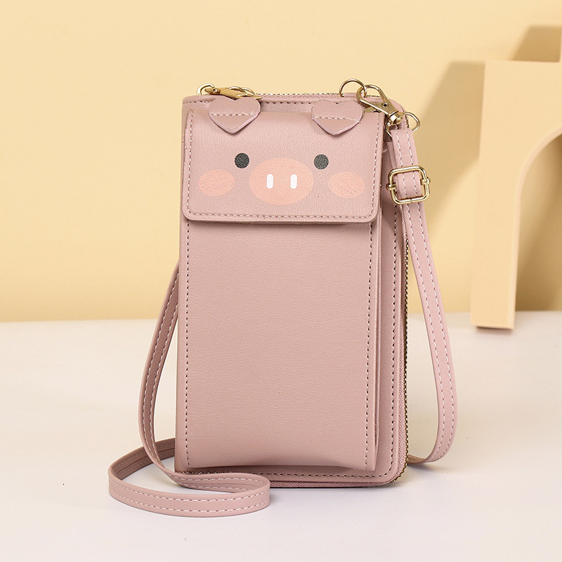 New Women's Wallet Vertical Style Single Shoulder Crossbody Small Fashion Simple Ins Cute Piggy Phone Bag