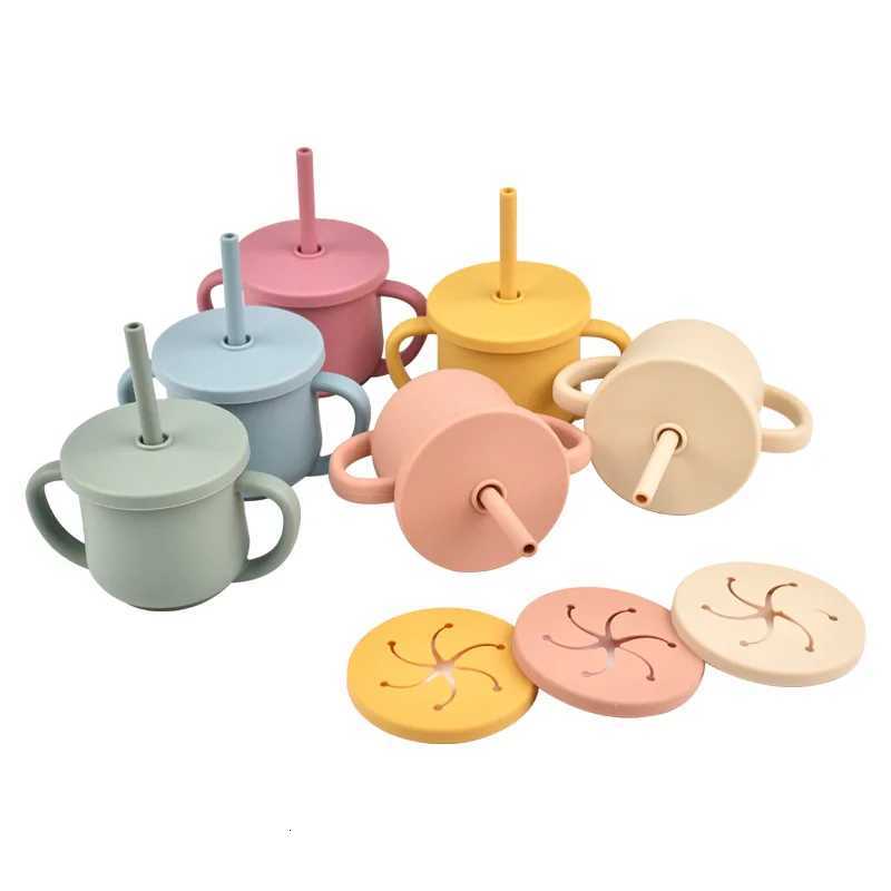1pcs Baby Silicone Straw Cup BPA Free Portable Storage Snack Container Feeding Cup for Kids Leakproof Learning Drink Cup X250806