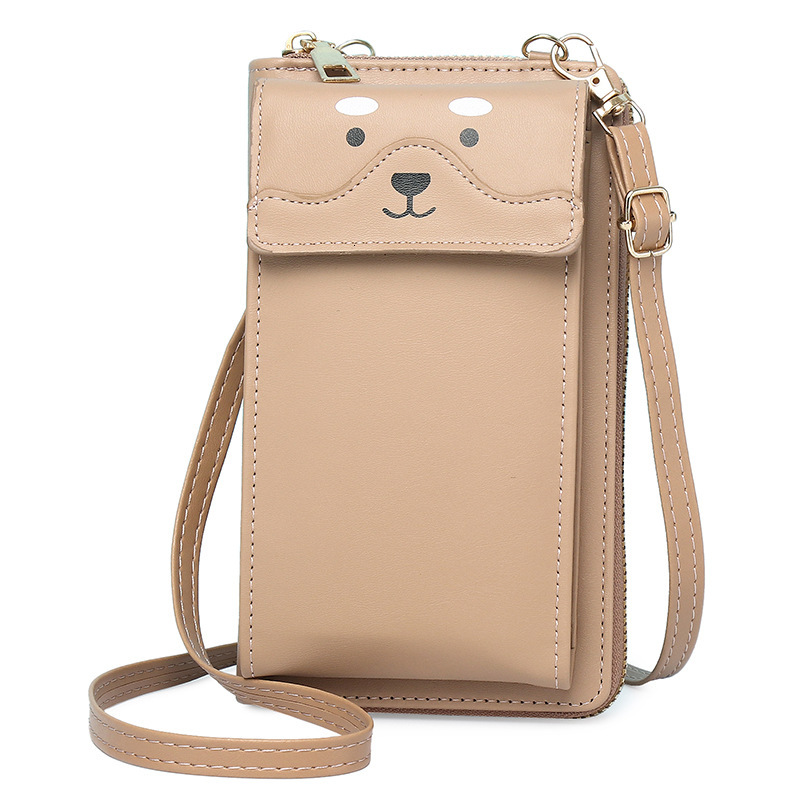 New Women's Wallet Long Style Single Shoulder Crossbody Small Simple Versatile Ins Cute Bear Phone Bag