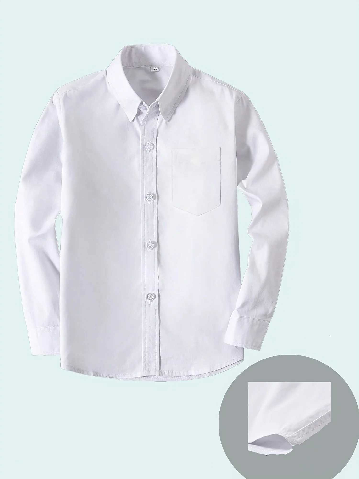 Boys Shirt Complimentary Bow Tie Long Sleeve Single Breasted Casual Comfortable Teens Shirt Wedding Birthday Party Size 2-16Y X250806